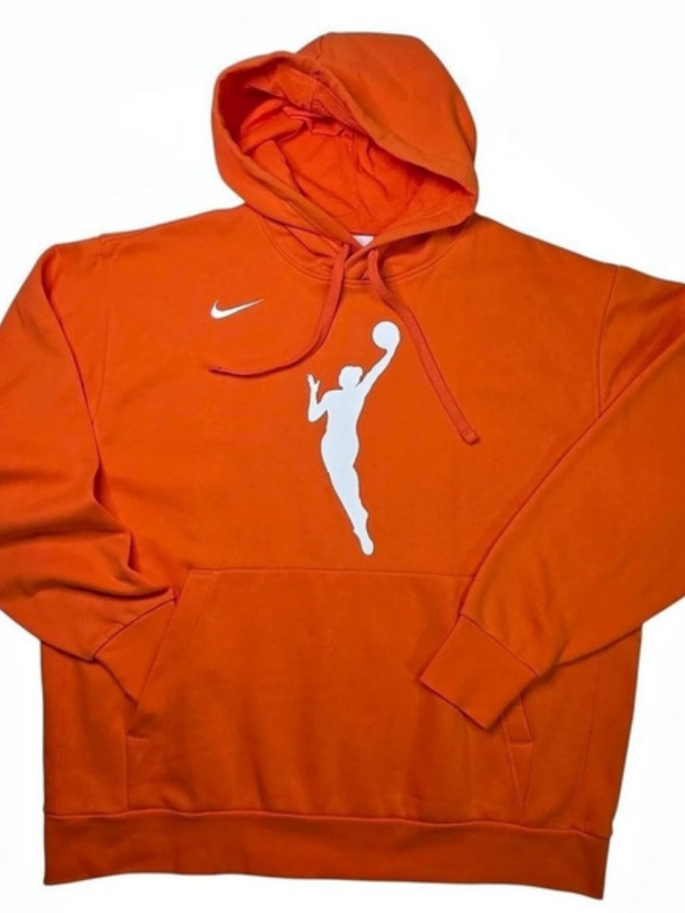 Nike WNBA Essential Pullover Fleece Hoodie Graphic Orange & White Medium